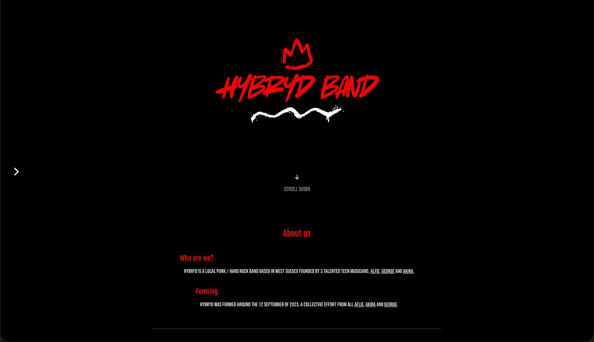 Hybryd Band Website image